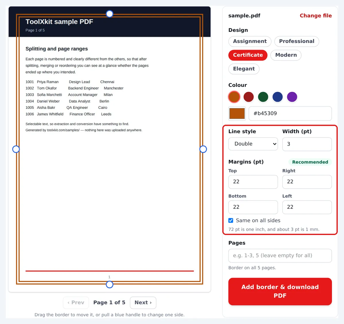 Line style, width and the four margin boxes